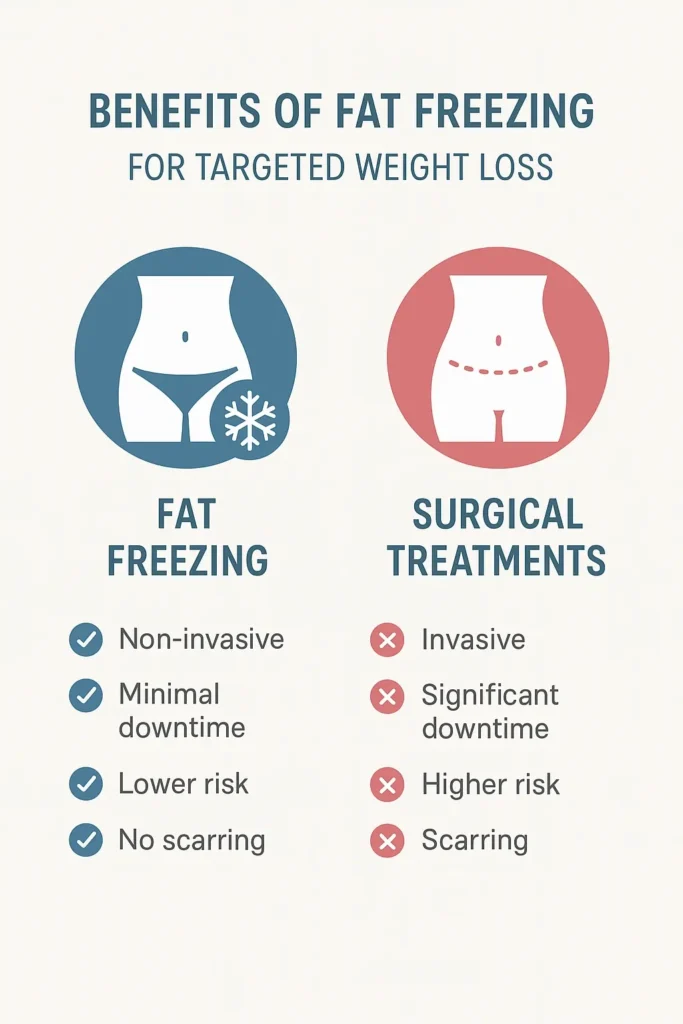 graphic showing the benefits of fat freezing Waltham Abbey