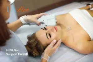 Woman having Hi-Fu to reduce wrinkles Waltham Abbey.